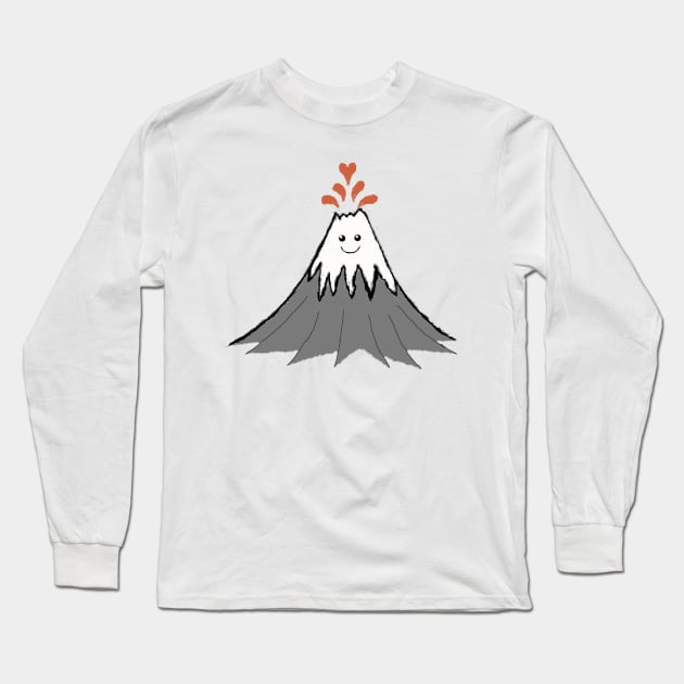 Cute Volcano Long Sleeve T-Shirt by wanungara